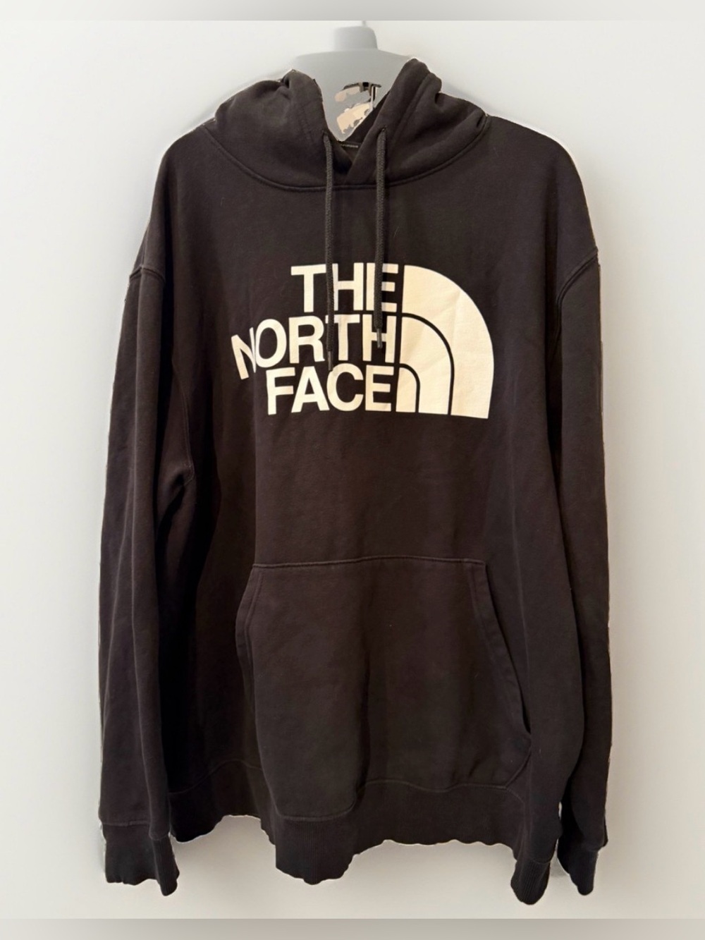 The North Face Hoodie Mens 2XL Black Pullover Sweatshirt Large Logo Outdoor